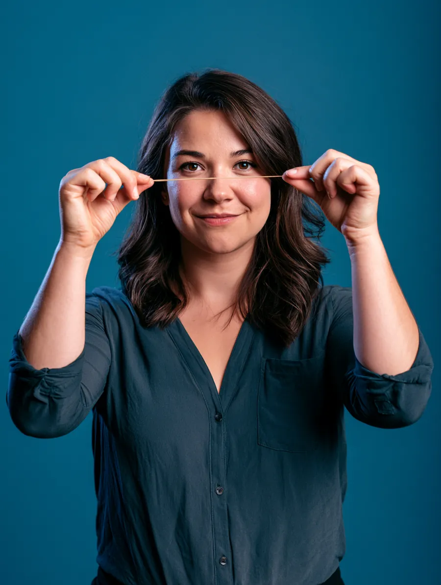 Rubber band stretched between fingers showing revolving credit stretching a balance